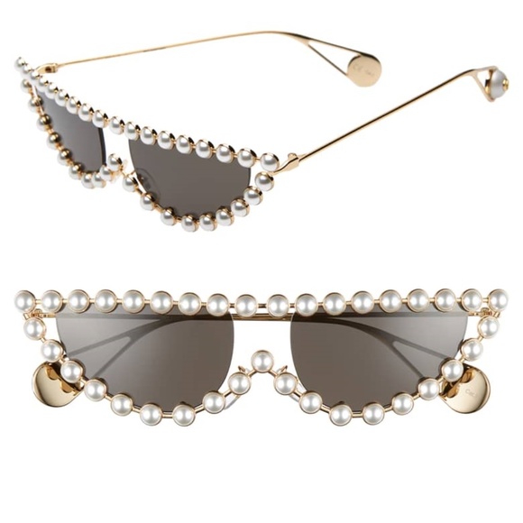 53mm Crystal Embellished Cat Eye Sunglasses
